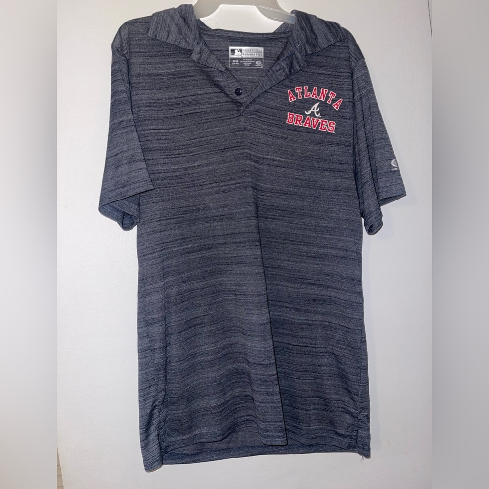 Champion Dark Gray Atlanta Braves Polo Shirt
